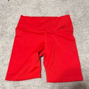 Nike Bright Red High-Rise Bike Shorts